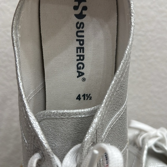 Superga Mule Sneaker Silver Slip On Size 41.5 / 10 - Picture 7 of 8